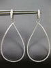 ESTATE EXTRA LARGE 1.10CT DIAMOND 18K WHITE GOLD OPEN TEAR DROP HANGING EARRINGS