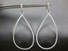 ESTATE EXTRA LARGE 1.10CT DIAMOND 18K WHITE GOLD OPEN TEAR DROP HANGING EARRINGS