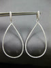 ESTATE EXTRA LARGE 1.10CT DIAMOND 18K WHITE GOLD OPEN TEAR DROP HANGING EARRINGS