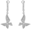 ESTATE .55CT DIAMOND 14KT WHITE GOLD 3D BUTTERFLY LEVERBACK HANGING EARRINGS