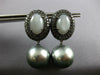 LARGE 11CT DIAMOND & MOON STONE & TAHITIAN PEARL 18K BLACK GOLD HANGING EARRINGS