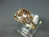 LARGE 2.20CT DIAMOND & AAA MORGANITE 14KT ROSE GOLD CUSHION HALO ENGAGEMENT RING