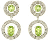 ESTATE 1.93CT DIAMOND & AAA PERIDOT 14K WHITE GOLD ROUND & OVAL HANGING EARRINGS