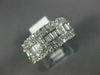 WIDE 1.62CT DIAMOND 14KT WHITE GOLD ROUND & BAGUETTE MULTI ROW ANNIVERSARY RING