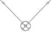ESTATE .06CT DIAMOND 14KT WHITE GOLD 3D ETOILE FLOWER BY THE YARD NECKLACE