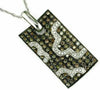 1.79CT WHITE & CHOCOLATE FANCY DIAMOND 14K WHITE GOLD RECTANGULAR FLOWER PENDANT