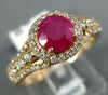 WIDE 1.10CT DIAMOND & AAA RUBY 14K ROSE GOLD ROUND HALO FILIGREE ENGAGEMENT RING