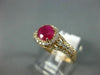 WIDE 1.10CT DIAMOND & AAA RUBY 14K ROSE GOLD ROUND HALO FILIGREE ENGAGEMENT RING