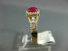 WIDE 1.10CT DIAMOND & AAA RUBY 14K ROSE GOLD ROUND HALO FILIGREE ENGAGEMENT RING