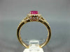 WIDE 1.10CT DIAMOND & AAA RUBY 14K ROSE GOLD ROUND HALO FILIGREE ENGAGEMENT RING