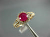 WIDE 1.10CT DIAMOND & AAA RUBY 14K ROSE GOLD ROUND HALO FILIGREE ENGAGEMENT RING