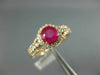 WIDE 1.10CT DIAMOND & AAA RUBY 14K ROSE GOLD ROUND HALO FILIGREE ENGAGEMENT RING