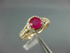 WIDE 1.10CT DIAMOND & AAA RUBY 14K ROSE GOLD ROUND HALO FILIGREE ENGAGEMENT RING