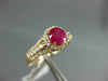 WIDE 1.10CT DIAMOND & AAA RUBY 14K ROSE GOLD ROUND HALO FILIGREE ENGAGEMENT RING