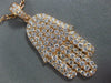 ESTATE LARGE 1.33CT DIAMOND 18KT ROSE GOLD 3D CLASSIC HAMSA CHAMSA LUCKY PENDANT