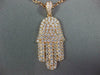 ESTATE LARGE 1.33CT DIAMOND 18KT ROSE GOLD 3D CLASSIC HAMSA CHAMSA LUCKY PENDANT
