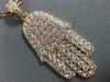ESTATE LARGE 1.33CT DIAMOND 18KT ROSE GOLD 3D CLASSIC HAMSA CHAMSA LUCKY PENDANT