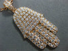 ESTATE LARGE 1.33CT DIAMOND 18KT ROSE GOLD 3D CLASSIC HAMSA CHAMSA LUCKY PENDANT