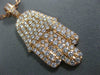 ESTATE LARGE 1.33CT DIAMOND 18KT ROSE GOLD 3D CLASSIC HAMSA CHAMSA LUCKY PENDANT