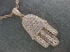 ESTATE LARGE 1.33CT DIAMOND 18KT ROSE GOLD 3D CLASSIC HAMSA CHAMSA LUCKY PENDANT