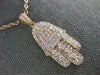 ESTATE LARGE 1.33CT DIAMOND 18KT ROSE GOLD 3D CLASSIC HAMSA CHAMSA LUCKY PENDANT