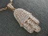 ESTATE LARGE 1.33CT DIAMOND 18KT ROSE GOLD 3D CLASSIC HAMSA CHAMSA LUCKY PENDANT