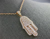 ESTATE LARGE 1.33CT DIAMOND 18KT ROSE GOLD 3D CLASSIC HAMSA CHAMSA LUCKY PENDANT