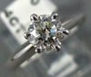 ESTATE .94CT DIAMOND 14KT WHITE GOLD 3D CLASSIC SOLITAIRE ENGAGEMENT RING #1906