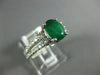 1.75CT DIAMOND & AAA EMERALD 14K WHITE GOLD OVAL & ROUND CLASSIC ENGAGEMENT RING