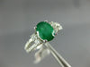 1.75CT DIAMOND & AAA EMERALD 14K WHITE GOLD OVAL & ROUND CLASSIC ENGAGEMENT RING