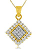 .50CT DIAMOND 14KT YELLOW GOLD ROUND & PRINCESS INVISIBLE SQUARE CLASSIC PENDANT