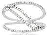 ESTATE WIDE .25CT DIAMOND 14KT WHITE GOLD 3D MULTI ROW MULTI WAVE FUN RING