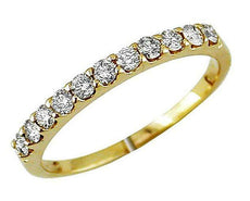 ESTATE .42CT DIAMOND 14KT YELLOW GOLD 3D 11 STONE ROUND WEDDING ANNIVERSARY RING
