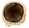 ESTATE 10.82CT DIAMOND & AAA SMOKY TOPAZ 14K ROSE GOLD 3D ROUND CLASSIC FUN RING