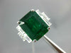 GIA EXTRA LARGE 9.62CT DIAMOND & AAA EMERALD 18KT WHITE GOLD 3D ENGAGEMENT RING