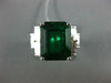 GIA EXTRA LARGE 9.62CT DIAMOND & AAA EMERALD 18KT WHITE GOLD 3D ENGAGEMENT RING