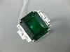 GIA EXTRA LARGE 9.62CT DIAMOND & AAA EMERALD 18KT WHITE GOLD 3D ENGAGEMENT RING