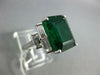 GIA EXTRA LARGE 9.62CT DIAMOND & AAA EMERALD 18KT WHITE GOLD 3D ENGAGEMENT RING