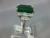 GIA EXTRA LARGE 9.62CT DIAMOND & AAA EMERALD 18KT WHITE GOLD 3D ENGAGEMENT RING