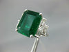GIA EXTRA LARGE 9.62CT DIAMOND & AAA EMERALD 18KT WHITE GOLD 3D ENGAGEMENT RING