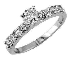 .88CT DIAMOND 14KT WHITE GOLD 3D ROUND CLASSIC NINE STONE ENGAGEMENT RING