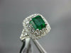 ESTATE LARGE 2.98CT DIAMOND & AAA EMERALD 18KT WHITE GOLD SQUARE ENGAGEMENT RING
