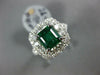 ESTATE LARGE 2.98CT DIAMOND & AAA EMERALD 18KT WHITE GOLD SQUARE ENGAGEMENT RING