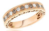 .43CT WHITE & CHOCOLATE FANCY DIAMOND 18K ROSE GOLD 3D FILIGREE ANNIVERSARY RING