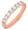 ESTATE .50CT DIAMOND 14K ROSE GOLD 3D 7 STONE ROUND SHARE PRONG ANNIVERSARY RING