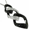 .82CT WHITE & BLACK DIAMOND 14KT WHITE GOLD 3D LOVE KNOT LINK JOURNEY PENDANT