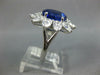 GIA LARGE 8.60CT DIAMOND & AAA SAPPHIRE 18KT WHITE GOLD OVAL & PEAR FLOWER RING