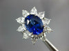 GIA LARGE 8.60CT DIAMOND & AAA SAPPHIRE 18KT WHITE GOLD OVAL & PEAR FLOWER RING
