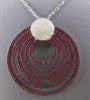 EXTRA LARGE 2.61CT DIAMOND & AAA RUBY 18KT WHITE GOLD MULTI CIRCULAR PENDANT