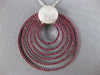 EXTRA LARGE 2.61CT DIAMOND & AAA RUBY 18KT WHITE GOLD MULTI CIRCULAR PENDANT